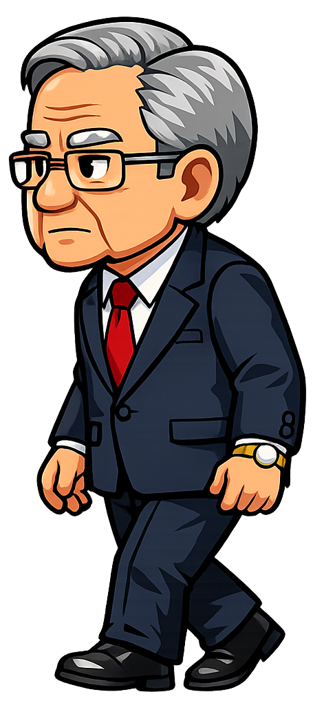 Cartoon 2D side-view president sprite